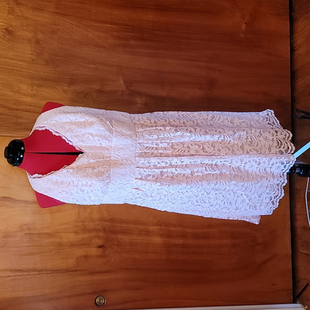 Pink Halter Lace Dress